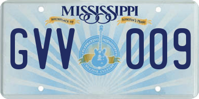 MS license plate GVV009