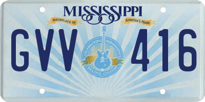 MS license plate GVV416