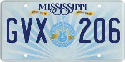 MS license plate GVX206