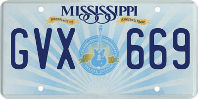 MS license plate GVX669