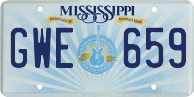 MS license plate GWE659