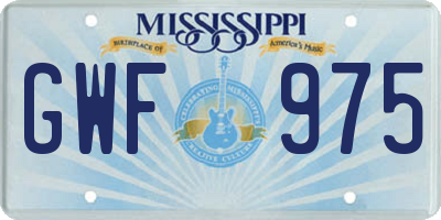 MS license plate GWF975