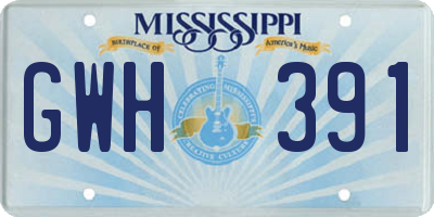 MS license plate GWH391
