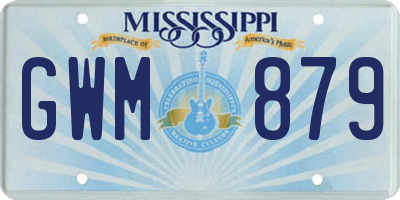 MS license plate GWM879