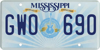 MS license plate GWO690