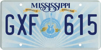 MS license plate GXF615