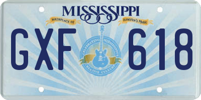 MS license plate GXF618