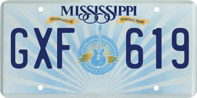 MS license plate GXF619