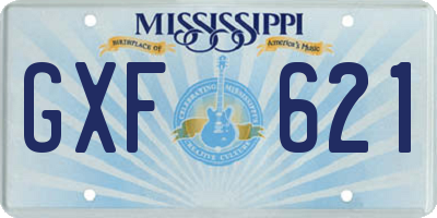 MS license plate GXF621