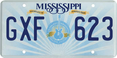 MS license plate GXF623