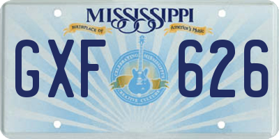 MS license plate GXF626