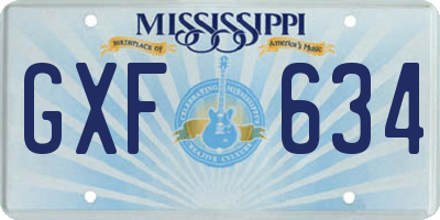 MS license plate GXF634