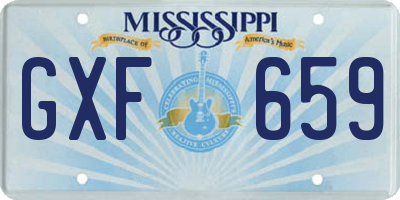 MS license plate GXF659