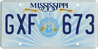 MS license plate GXF673