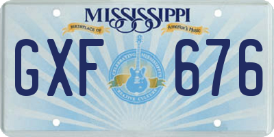 MS license plate GXF676