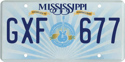 MS license plate GXF677