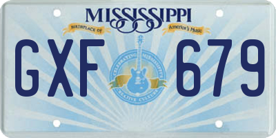 MS license plate GXF679