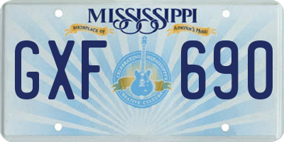 MS license plate GXF690