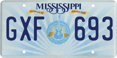 MS license plate GXF693