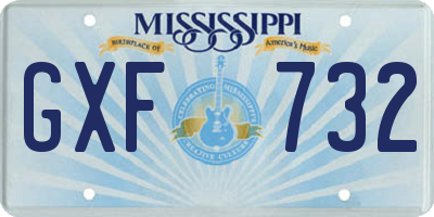 MS license plate GXF732