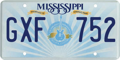 MS license plate GXF752