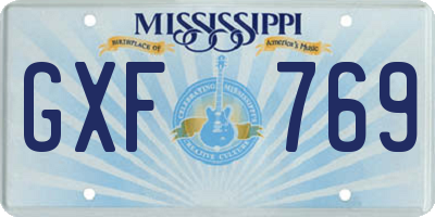 MS license plate GXF769