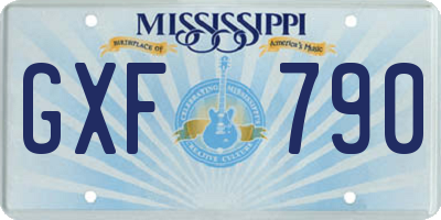 MS license plate GXF790