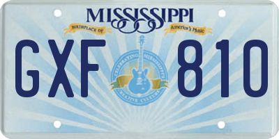 MS license plate GXF810