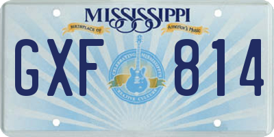 MS license plate GXF814