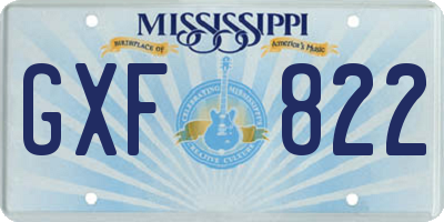 MS license plate GXF822
