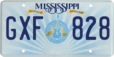 MS license plate GXF828