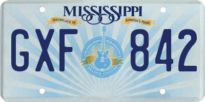 MS license plate GXF842