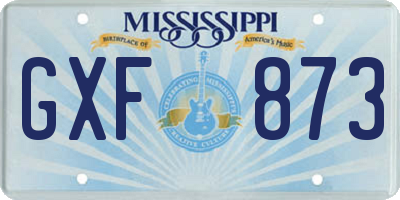 MS license plate GXF873