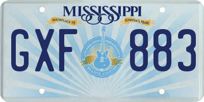 MS license plate GXF883