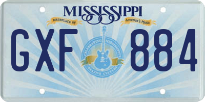 MS license plate GXF884