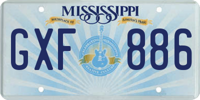 MS license plate GXF886