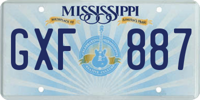 MS license plate GXF887