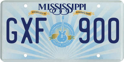 MS license plate GXF900