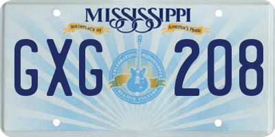 MS license plate GXG208