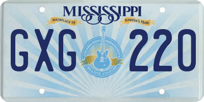 MS license plate GXG220
