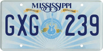 MS license plate GXG239