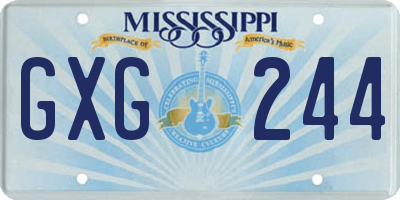 MS license plate GXG244
