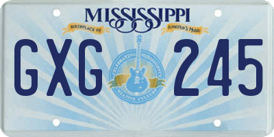 MS license plate GXG245