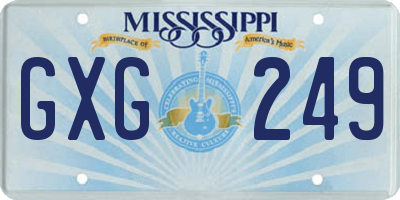 MS license plate GXG249