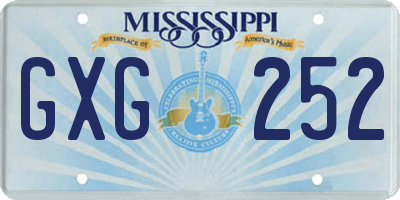 MS license plate GXG252