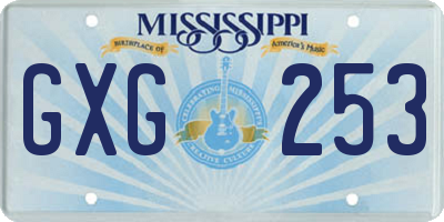 MS license plate GXG253