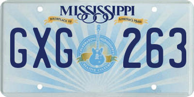MS license plate GXG263