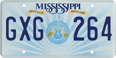 MS license plate GXG264
