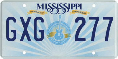 MS license plate GXG277