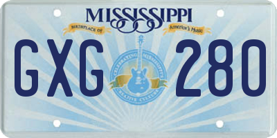 MS license plate GXG280